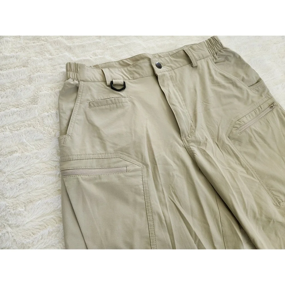 Shallowlulu Men's Size W34 L10 Nylon/Spandex Tan‎ Tactical Cargo Hiking Shorts